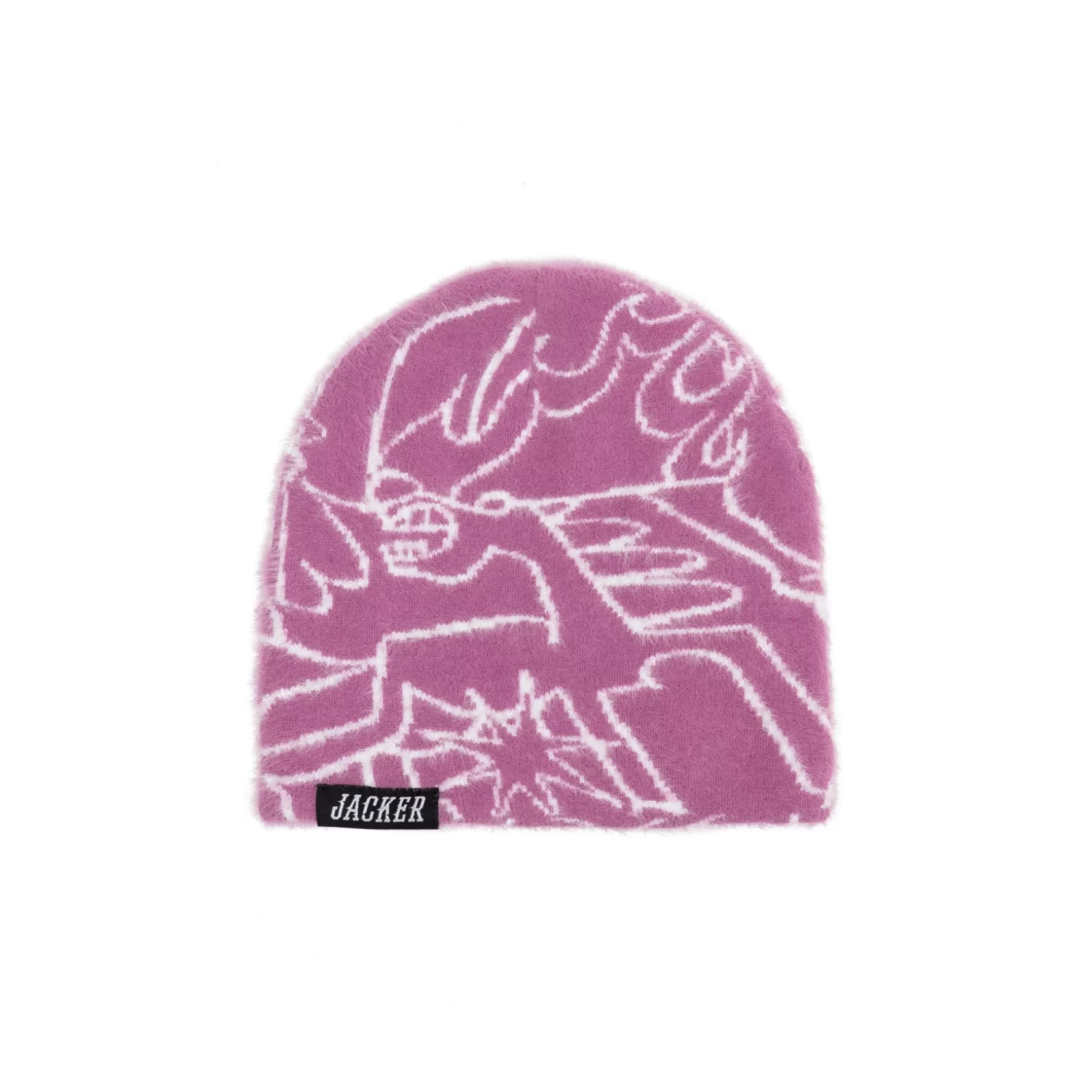 Shop HORSICA HAIRY BEANIE - PINK Headwear