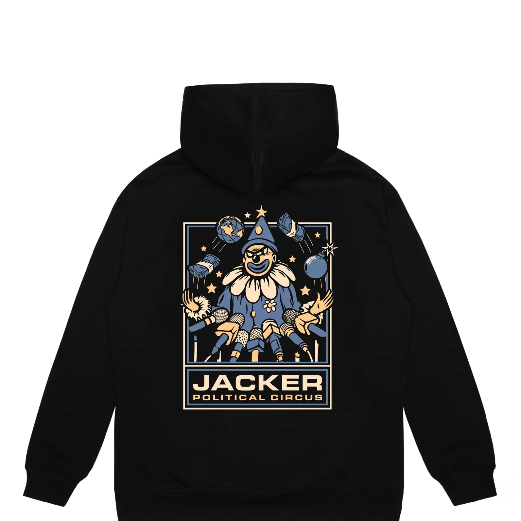 Clearance POLITICAL CIRCUS HOODIE - BLACK Sweats